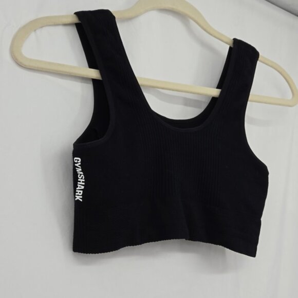 Gymshark Dames Power Down Croplette Black Power Down Sports Bra Size M - Picture 5 of 8